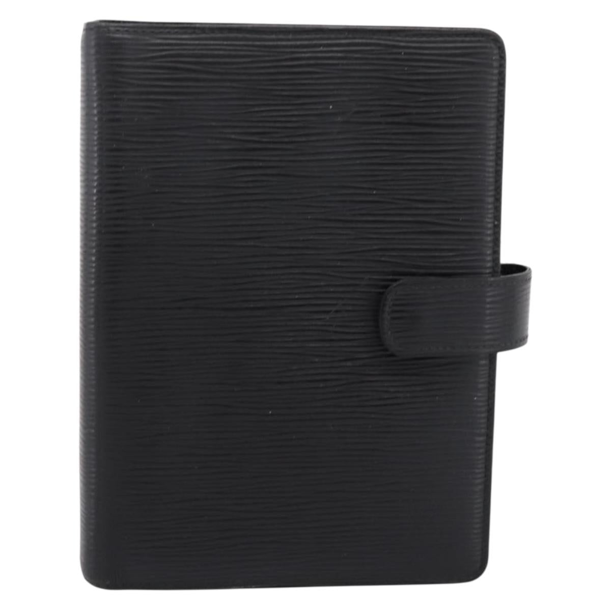 LOUIS VUITTON Epi Agenda MM Day Planner Cover Black R20042 LV Auth hk4173