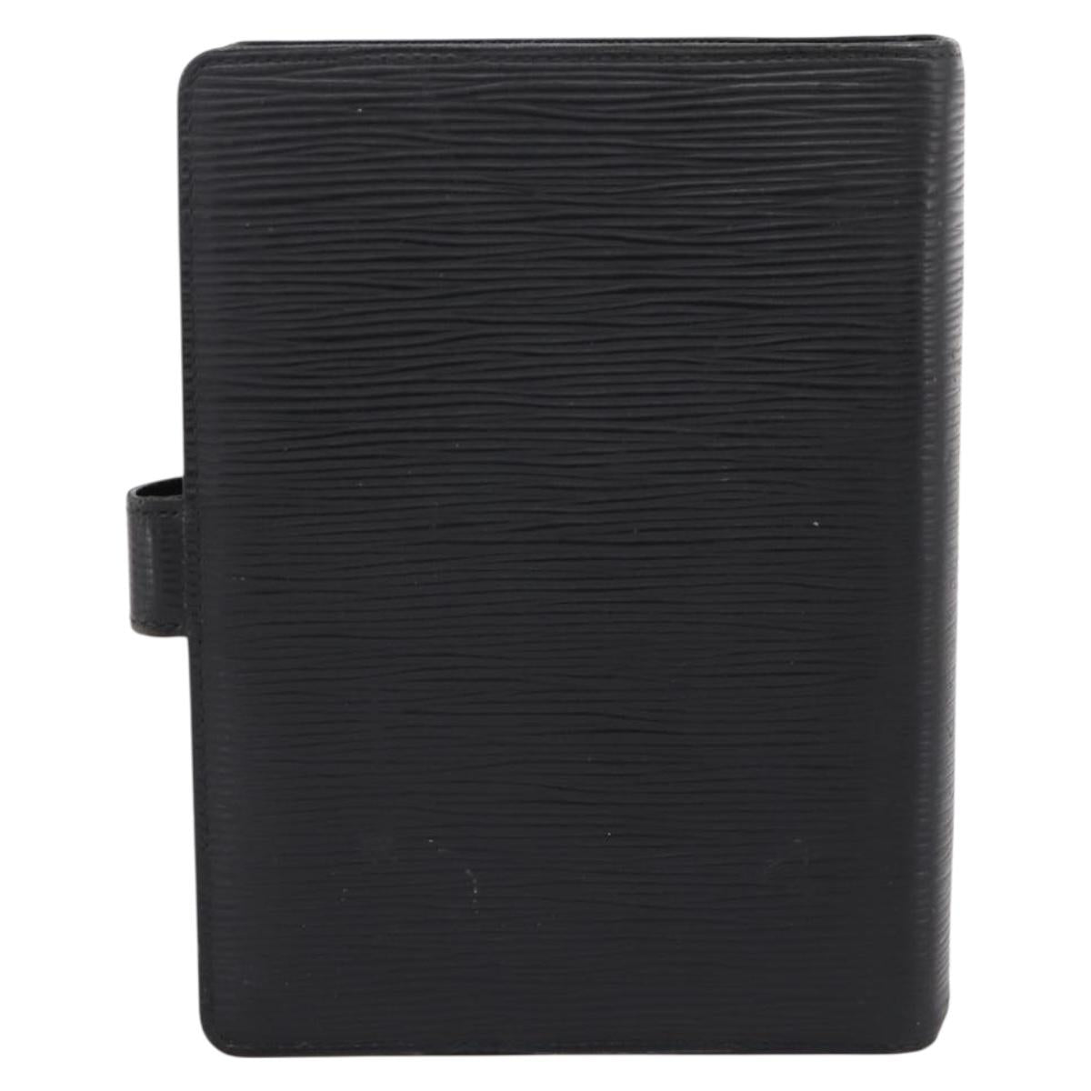LOUIS VUITTON Epi Agenda MM Day Planner Cover Black R20042 LV Auth hk4173
