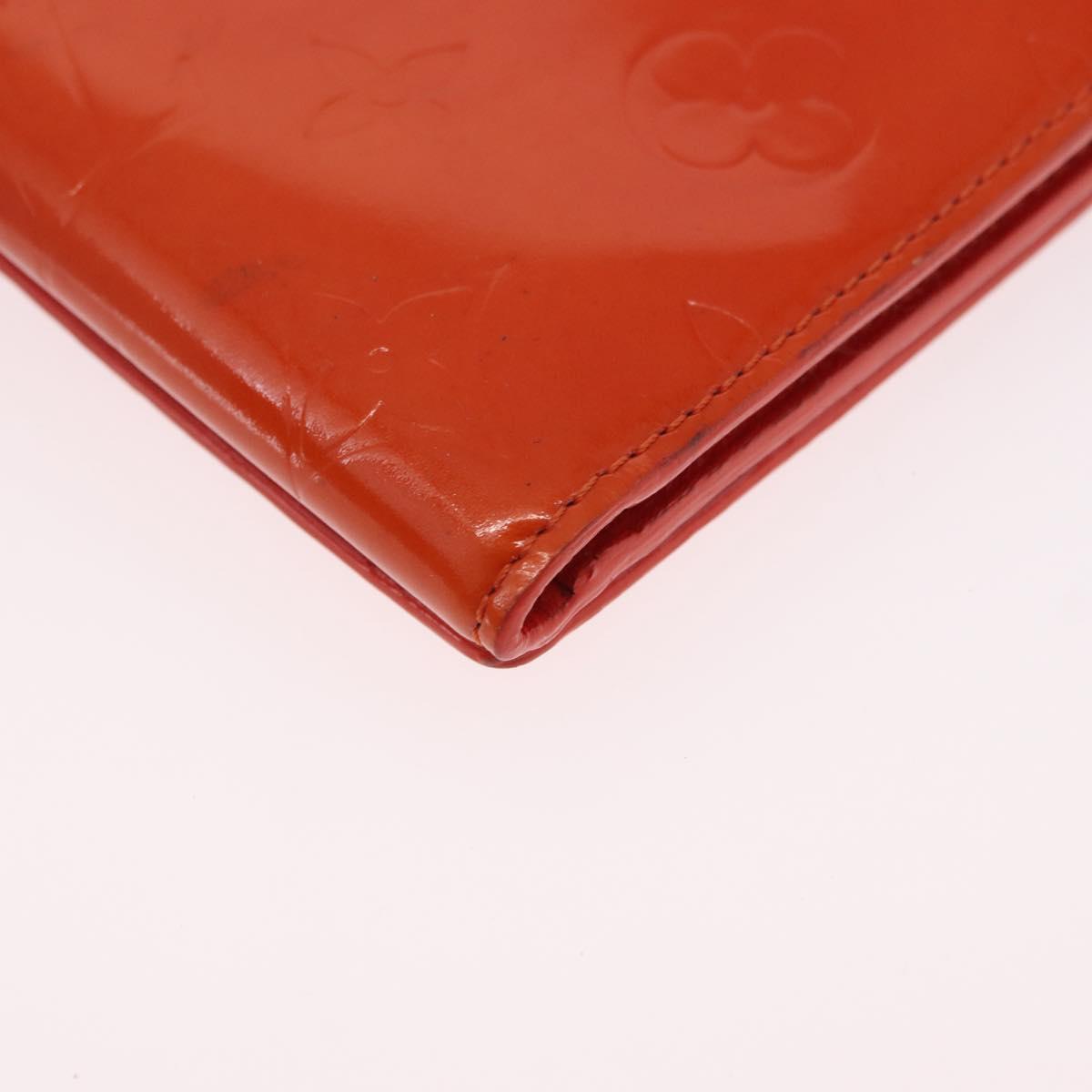 LOUIS VUITTON Monogram Vernis Walker Wallet Orange LV Auth hk4174