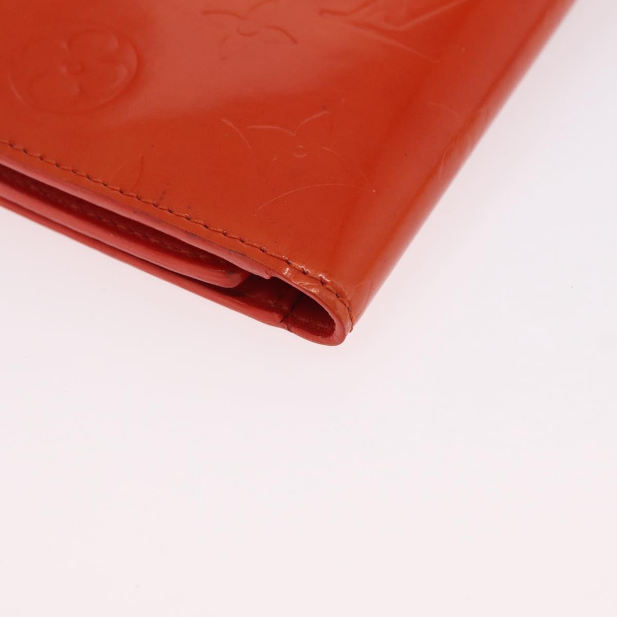 LOUIS VUITTON Monogram Vernis Walker Wallet Orange LV Auth hk4174