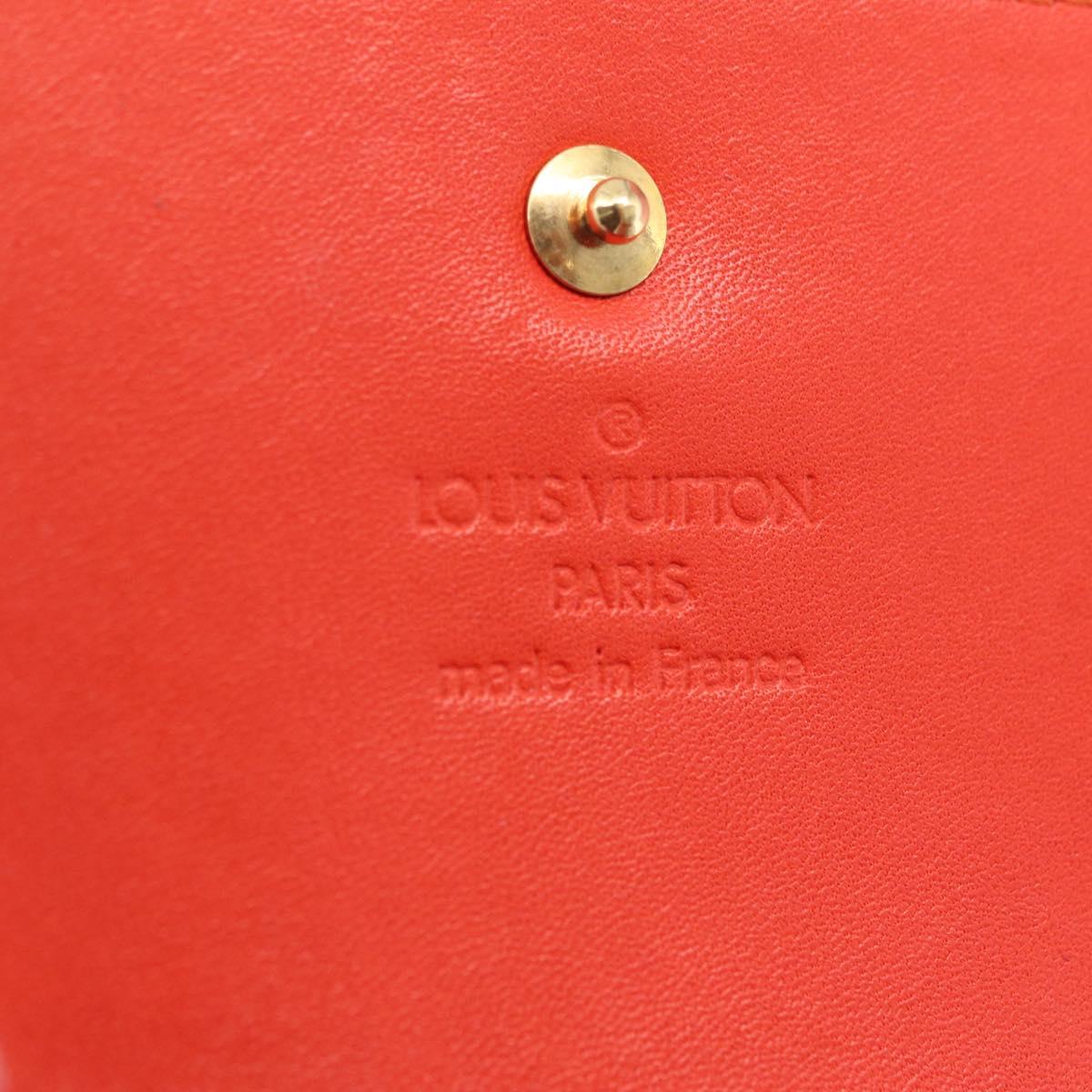 LOUIS VUITTON Monogram Vernis Walker Wallet Orange LV Auth hk4174
