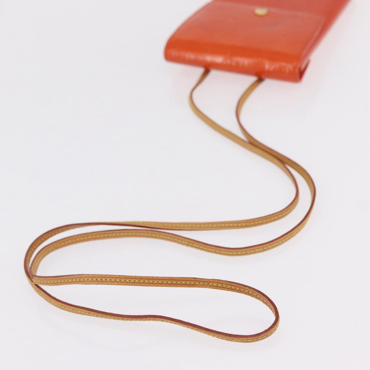 LOUIS VUITTON Monogram Vernis Walker Wallet Orange LV Auth hk4174