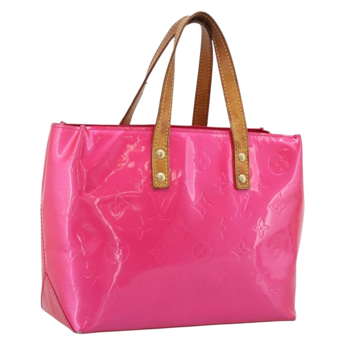 LOUIS VUITTON Monogram Vernis Reade PM Hand Bag Fuchsia Pink M91221 Auth hk4175
