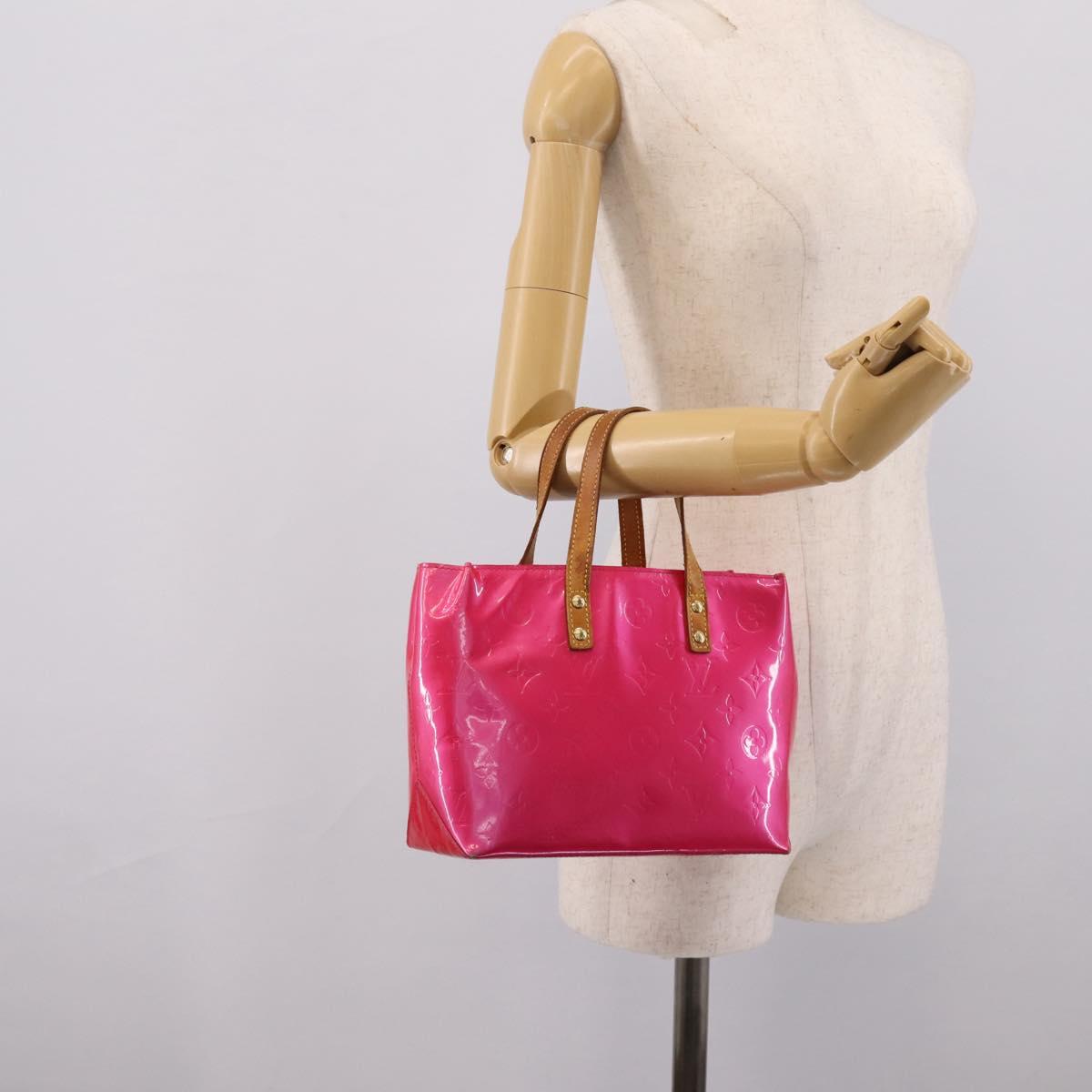 LOUIS VUITTON Monogram Vernis Reade PM Hand Bag Fuchsia Pink M91221 Auth hk4175