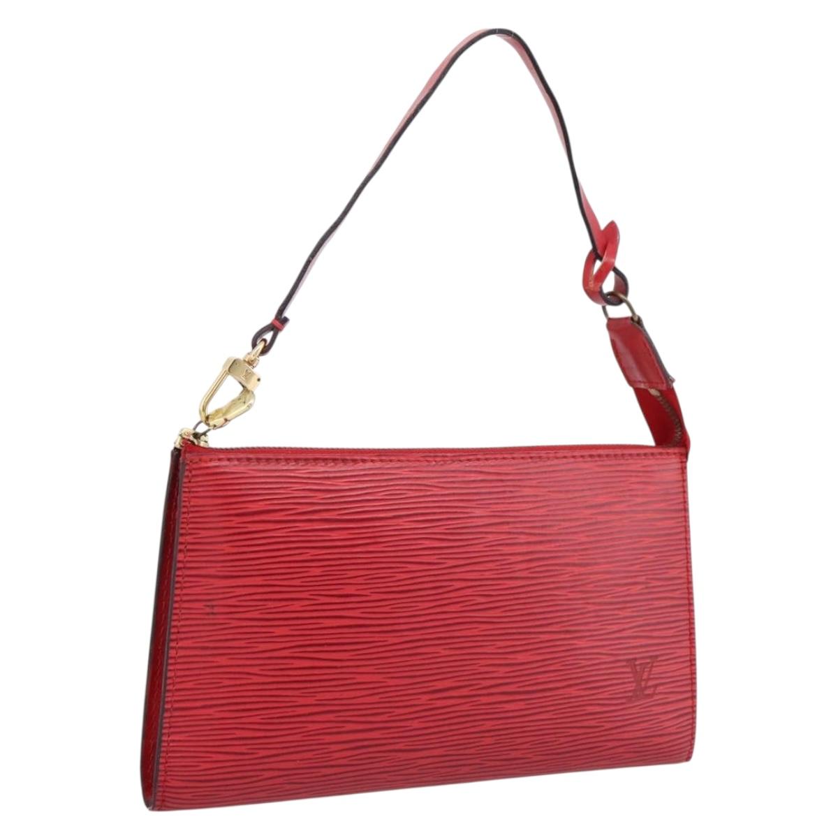 LOUIS VUITTON Epi Pochette Accessoires Pouch Red M52947 LV Auth hk4176