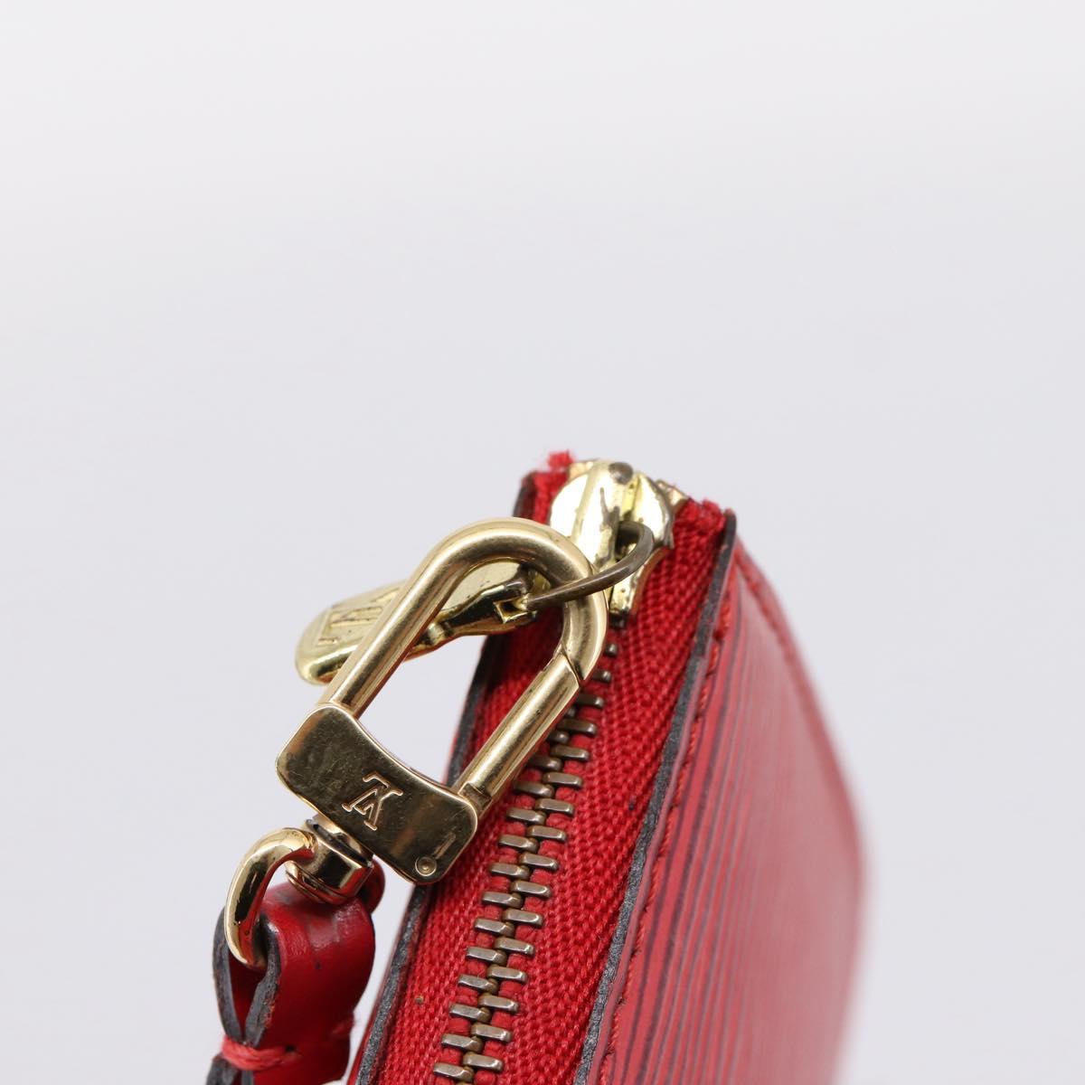 LOUIS VUITTON Epi Pochette Accessoires Pouch Red M52947 LV Auth hk4176