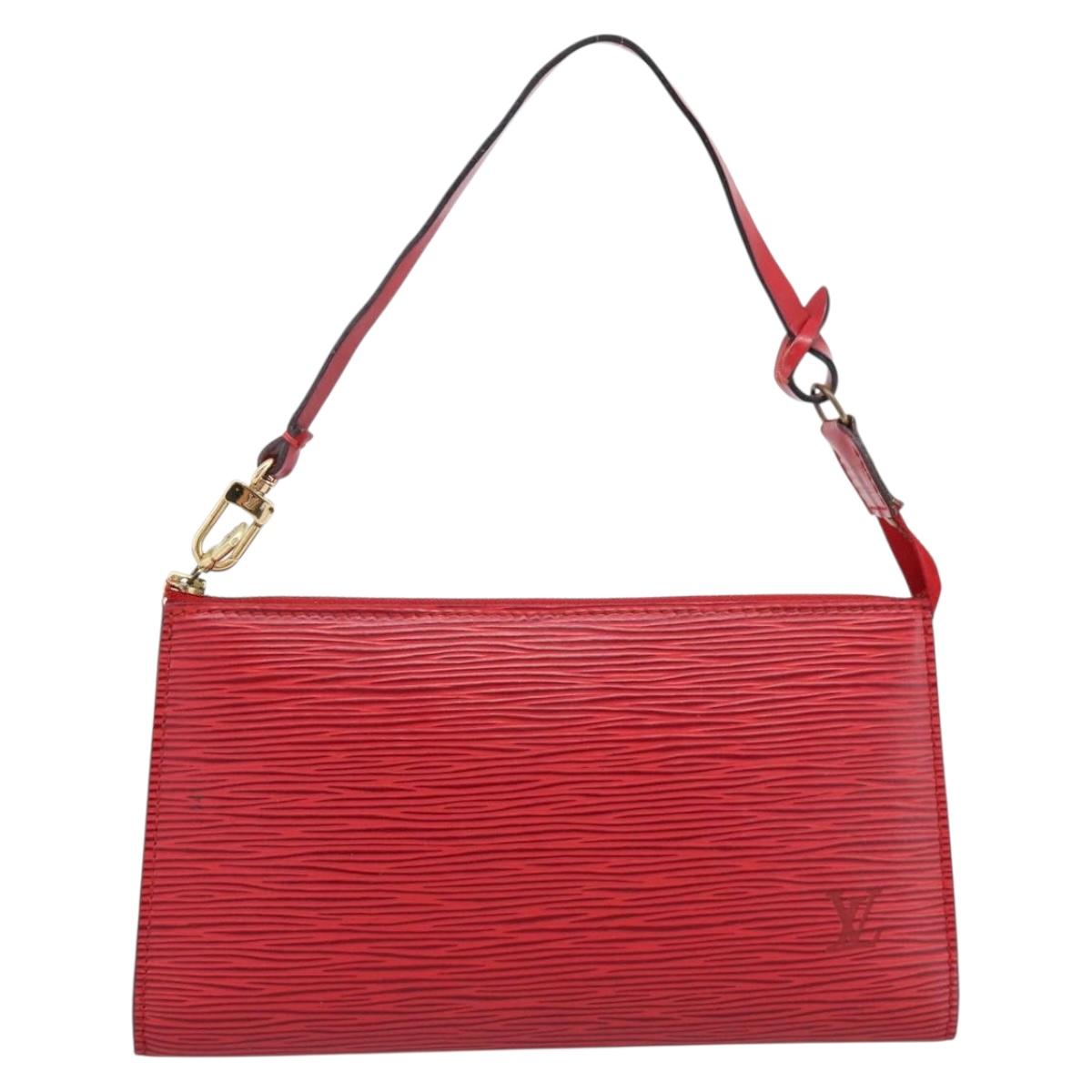 LOUIS VUITTON Epi Pochette Accessoires Pouch Red M52947 LV Auth hk4176