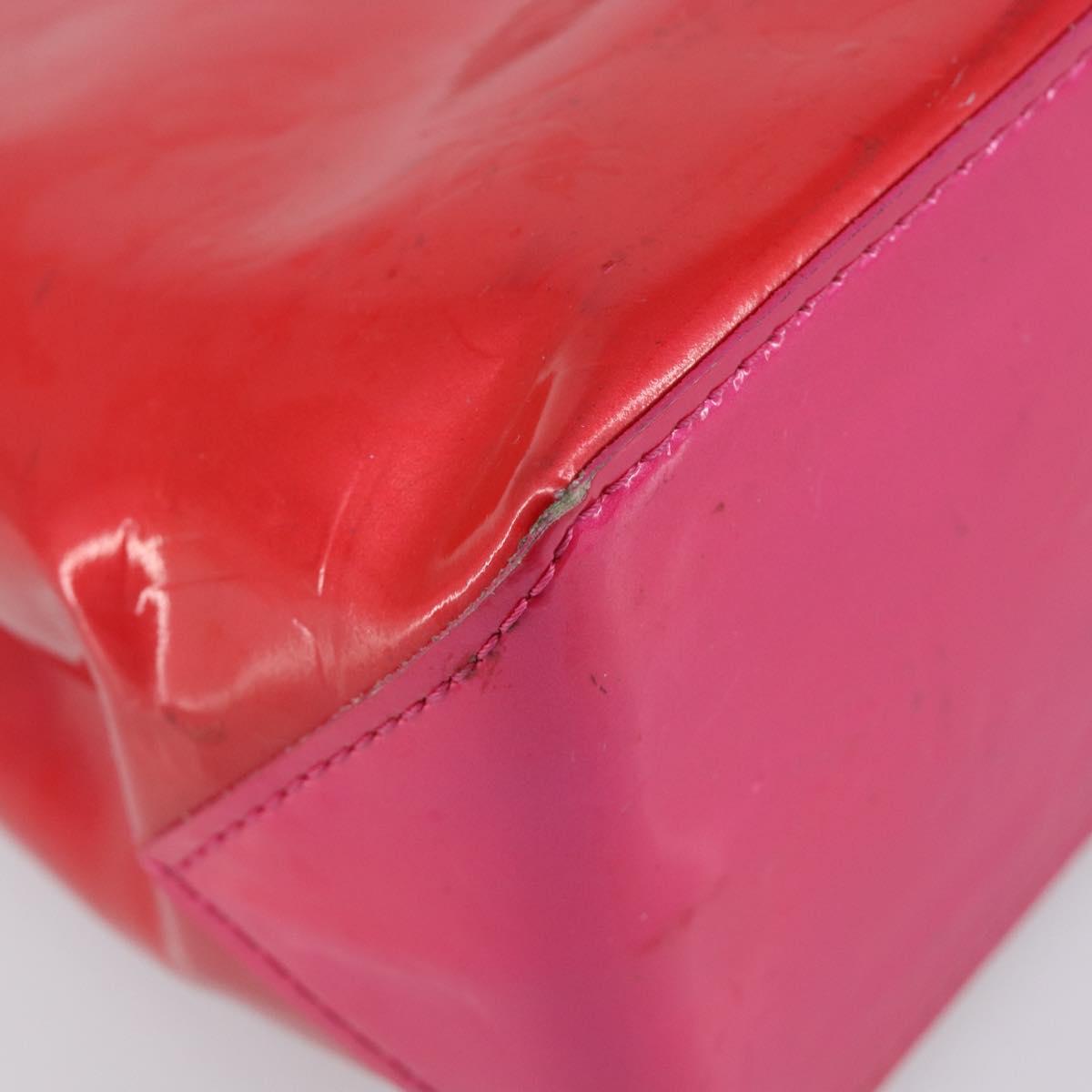 LOUIS VUITTON Monogram Vernis Reade PM Hand Bag Fuchsia Pink M91221 Auth hk4181