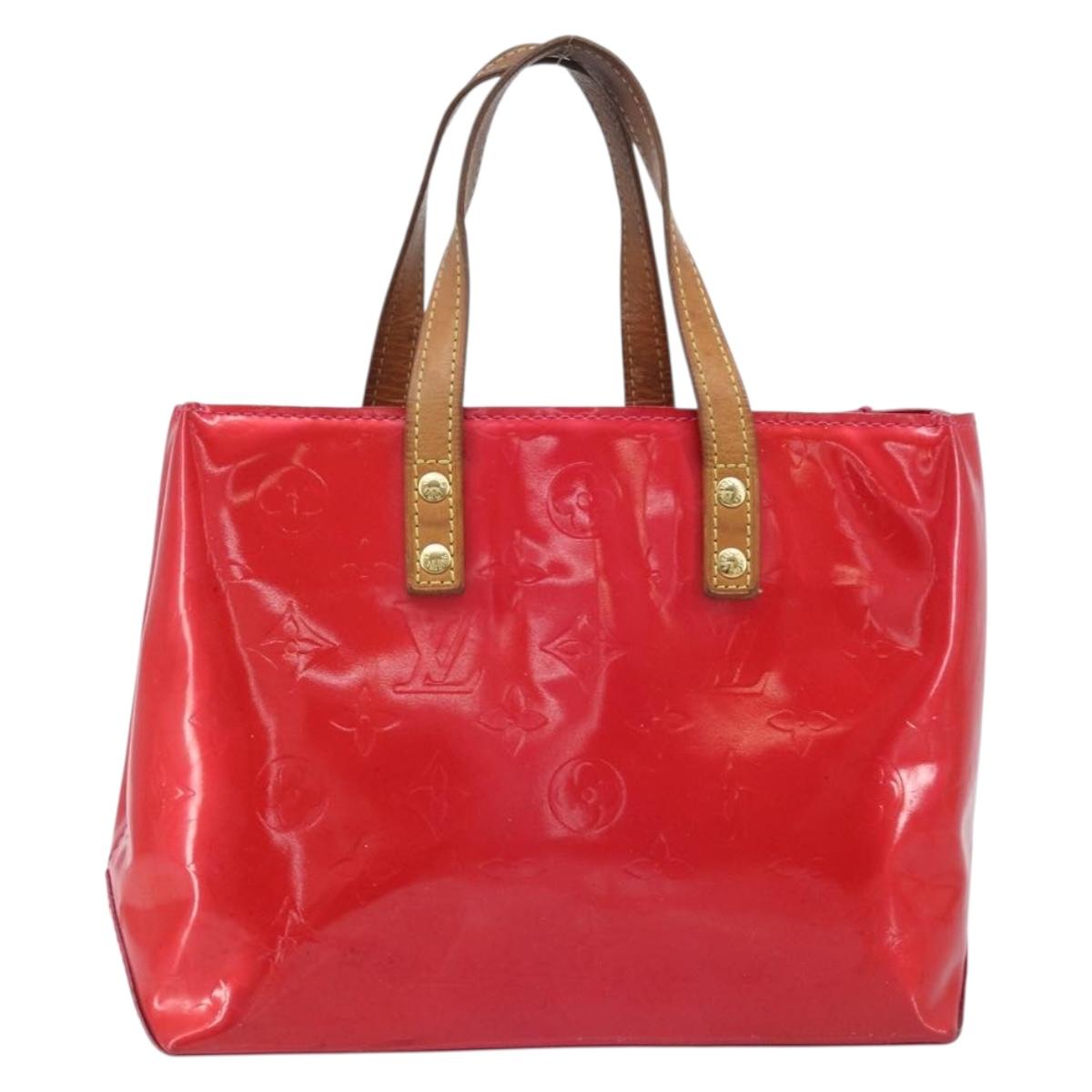 LOUIS VUITTON Monogram Vernis Reade PM Hand Bag Fuchsia Pink M91221 Auth hk4181