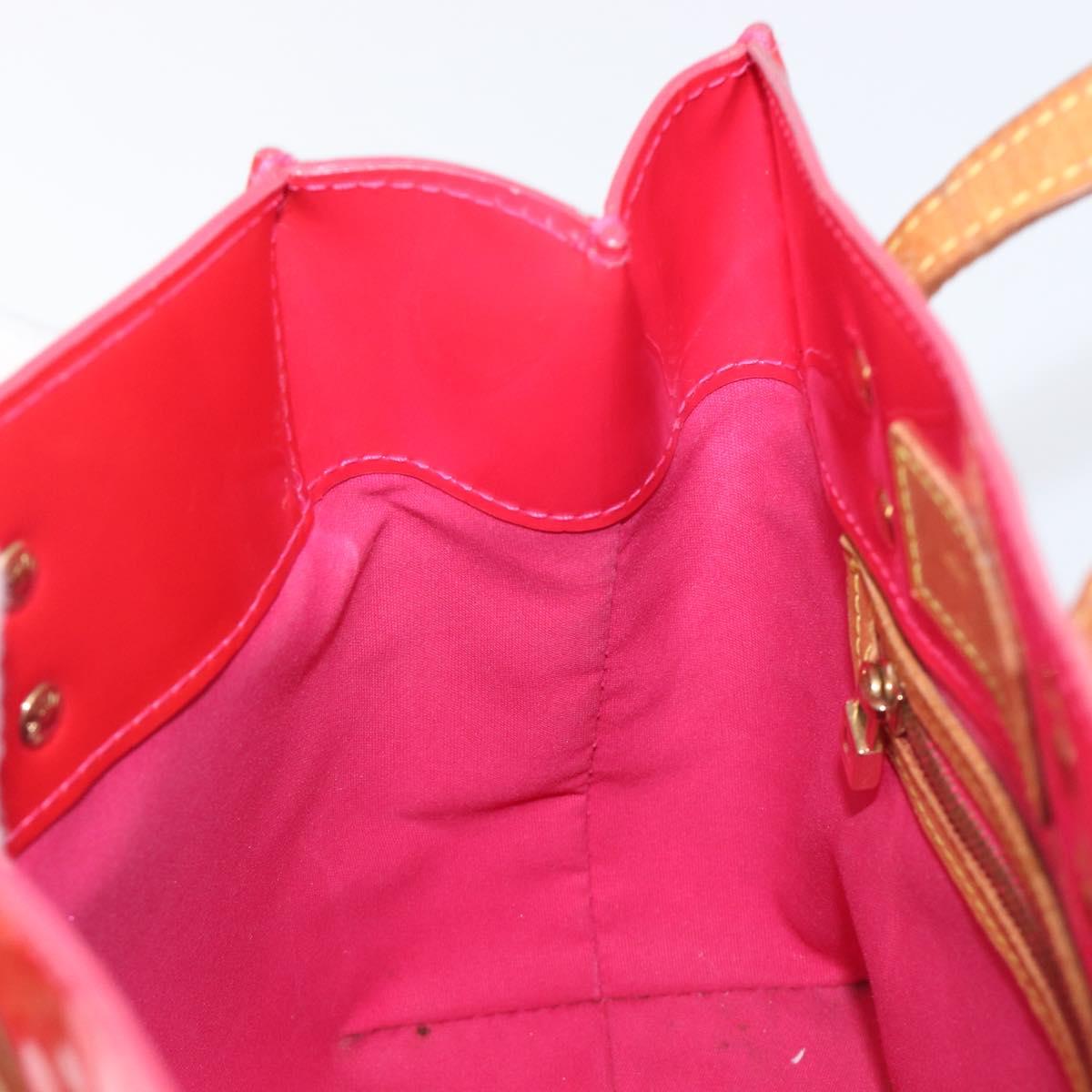 LOUIS VUITTON Monogram Vernis Reade PM Hand Bag Fuchsia Pink M91221 Auth hk4181