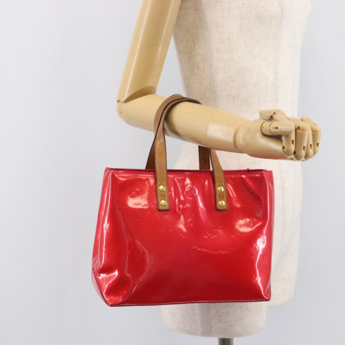 LOUIS VUITTON Monogram Vernis Reade PM Hand Bag Fuchsia Pink M91221 Auth hk4181