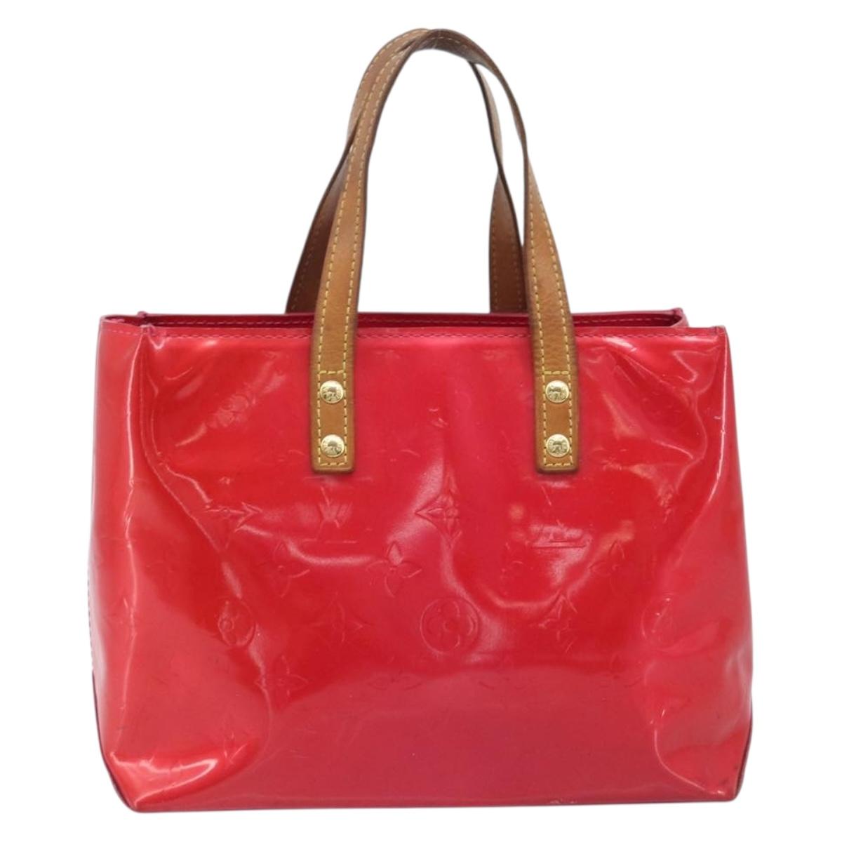 LOUIS VUITTON Monogram Vernis Reade PM Hand Bag Fuchsia Pink M91221 Auth hk4181