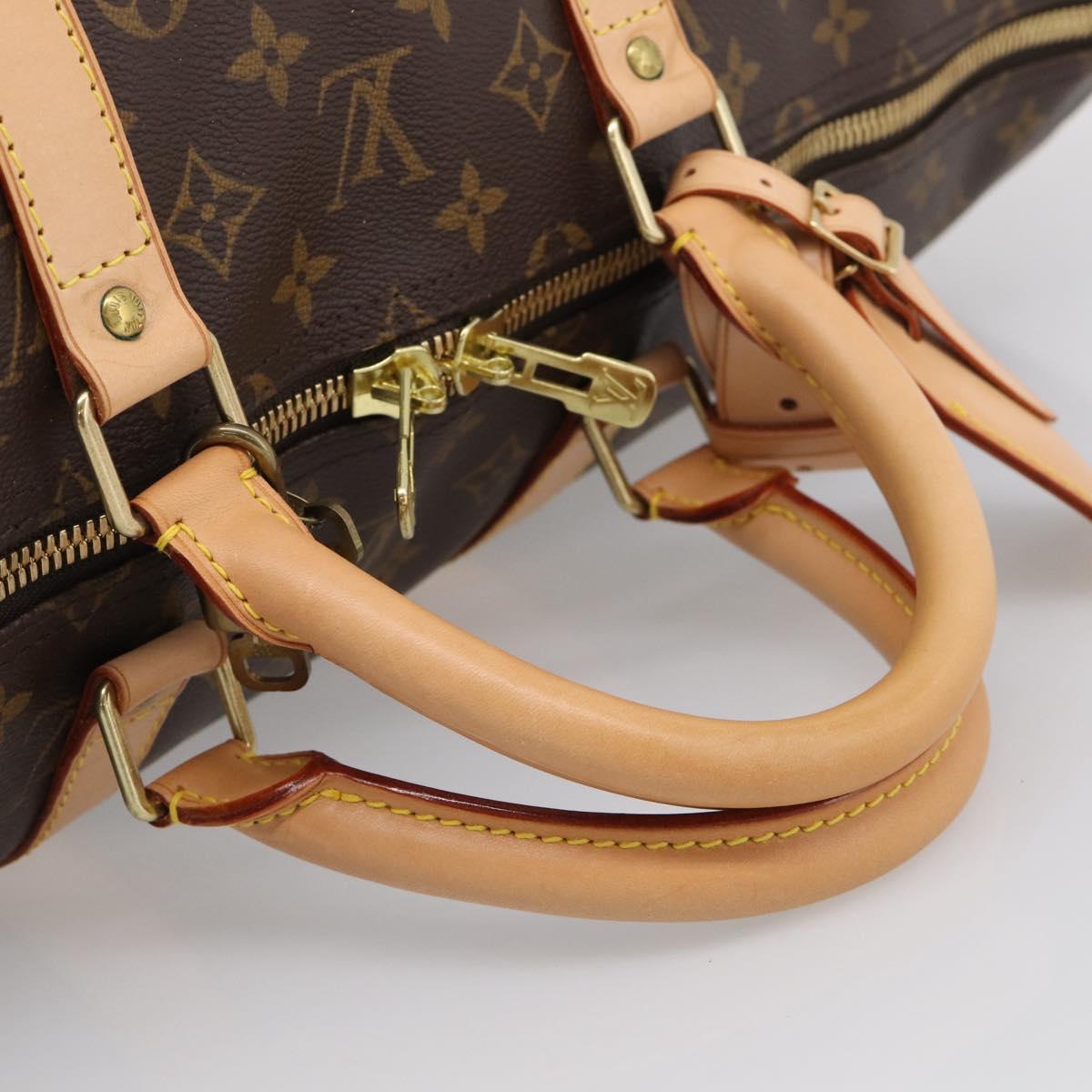 LOUIS VUITTON Monogram Keepall Bandouliere 55 Boston Bag M41414 LV Auth hk4191V