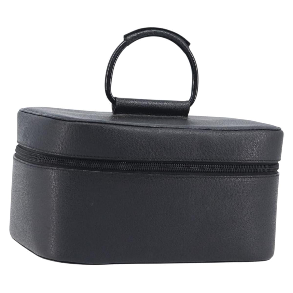 GUCCI Vanity Pouch Leather Black Silver 039 1705 0710 Auth hk4201