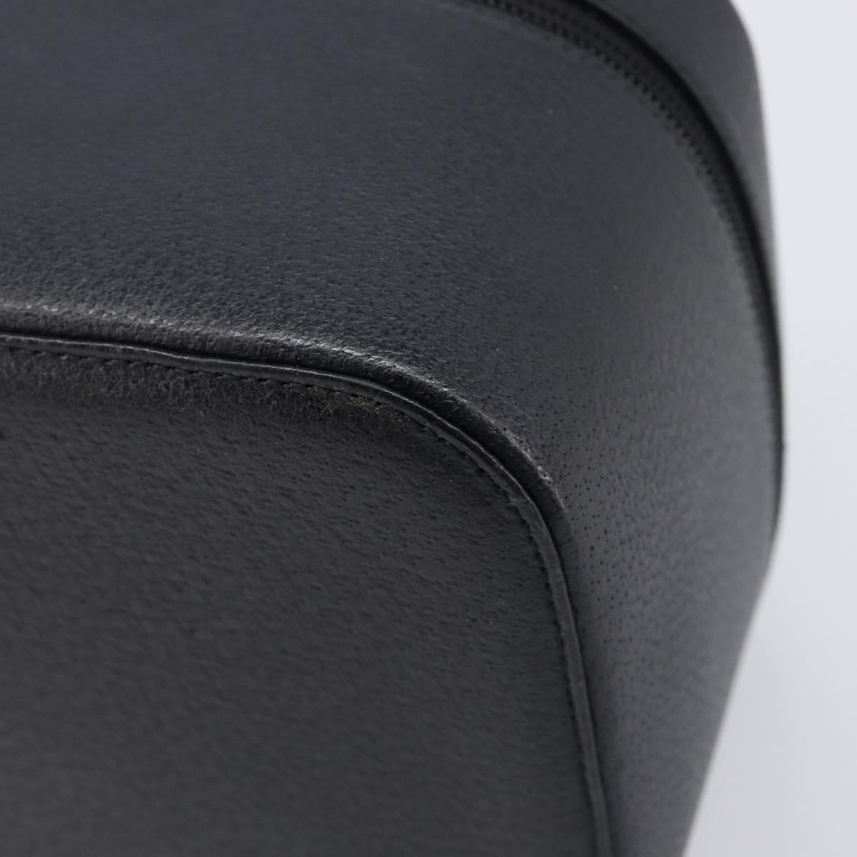 GUCCI Vanity Pouch Leather Black Silver 039 1705 0710 Auth hk4201