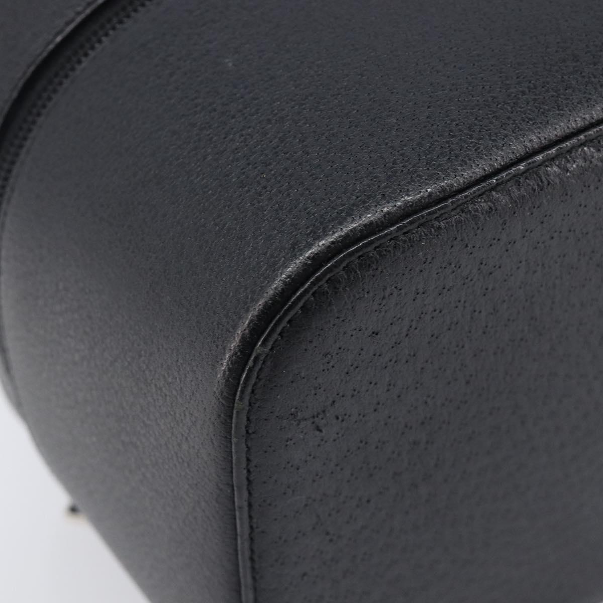 GUCCI Vanity Pouch Leather Black Silver 039 1705 0710 Auth hk4201