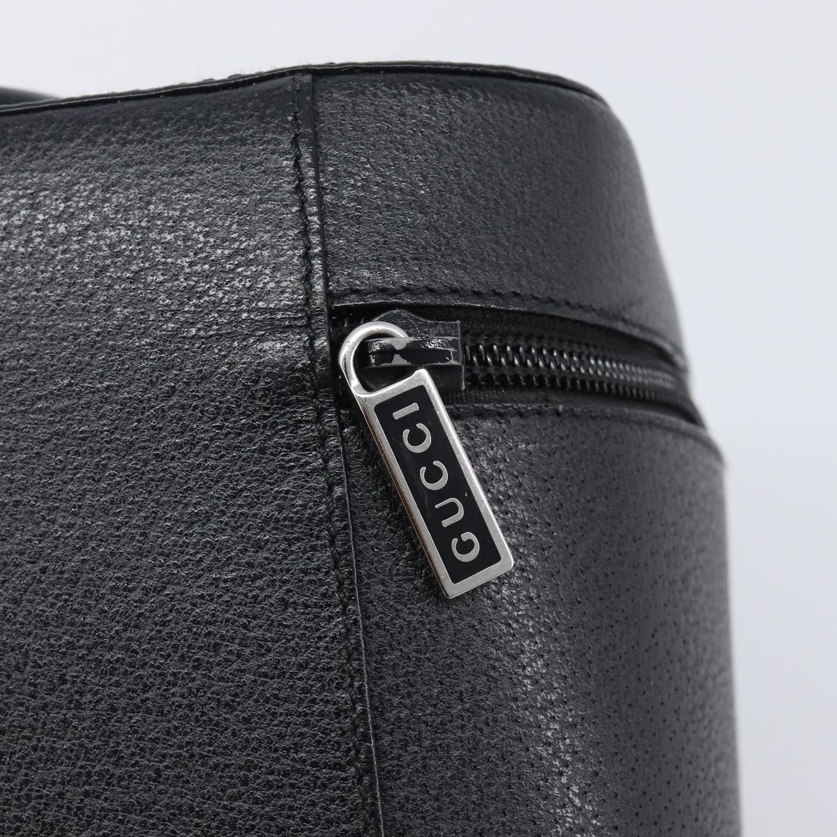 GUCCI Vanity Pouch Leather Black Silver 039 1705 0710 Auth hk4201