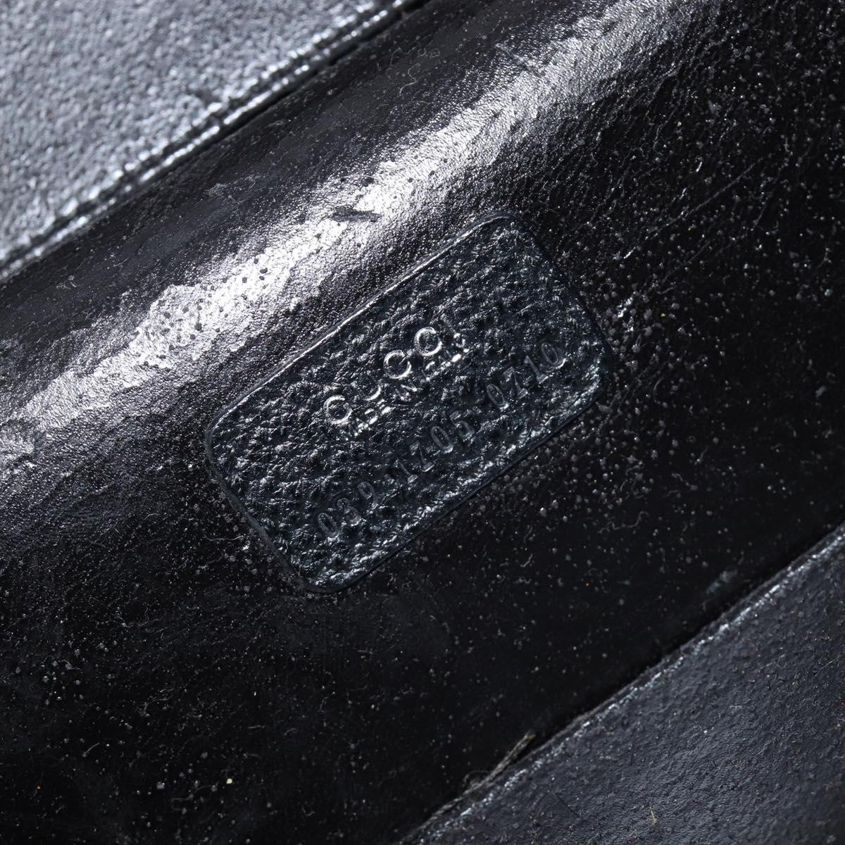 GUCCI Vanity Pouch Leather Black Silver 039 1705 0710 Auth hk4201