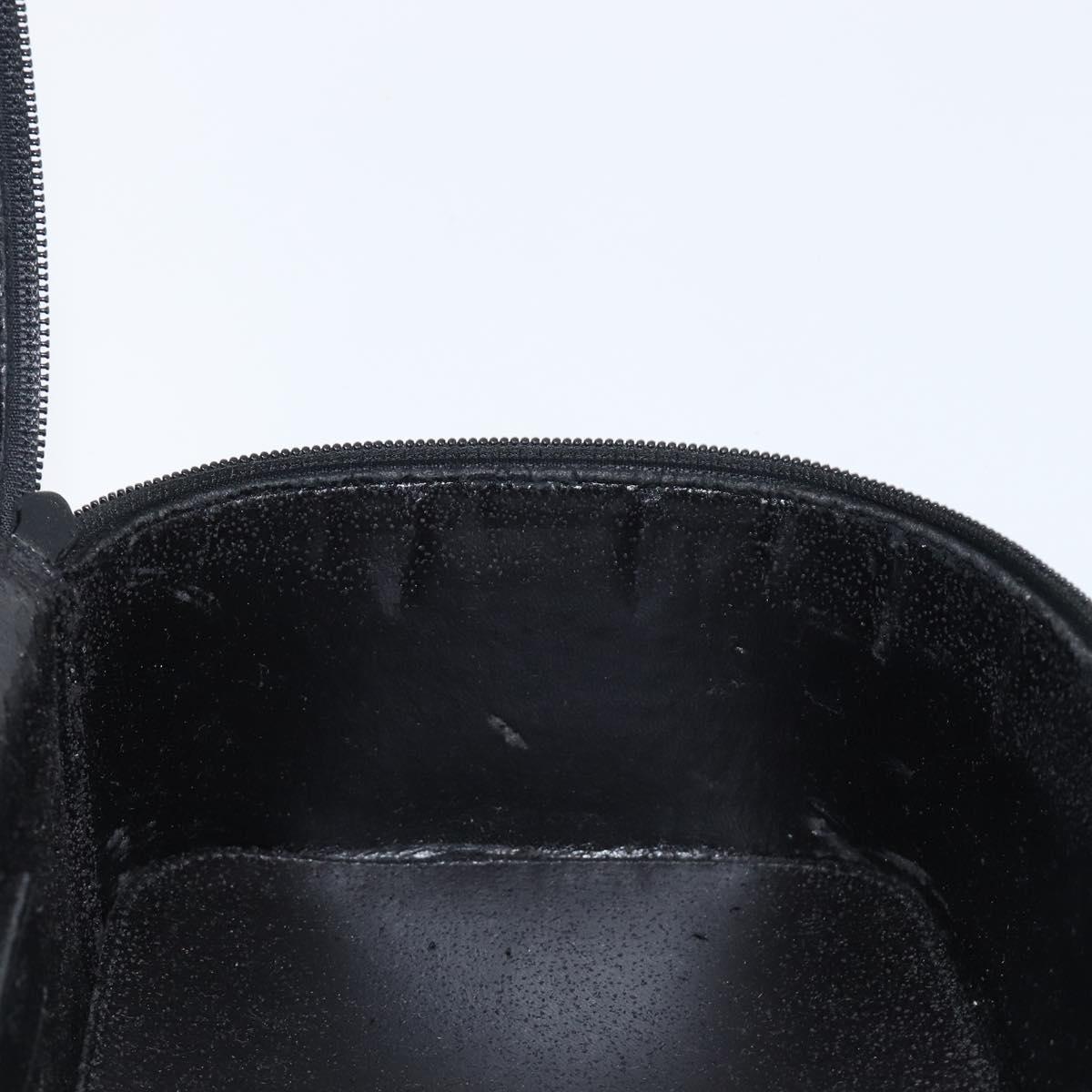 GUCCI Vanity Pouch Leather Black Silver 039 1705 0710 Auth hk4201