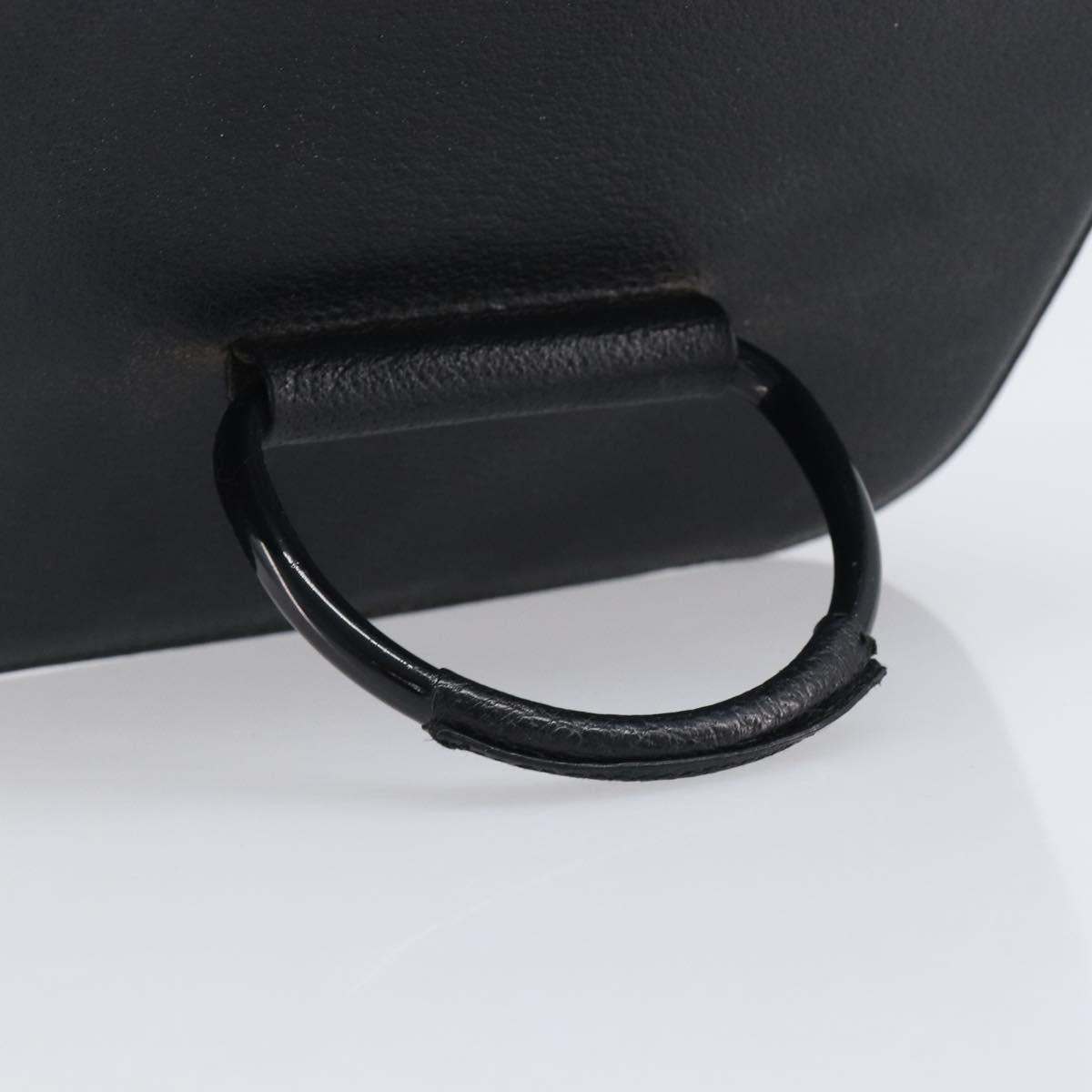 GUCCI Vanity Pouch Leather Black Silver 039 1705 0710 Auth hk4201