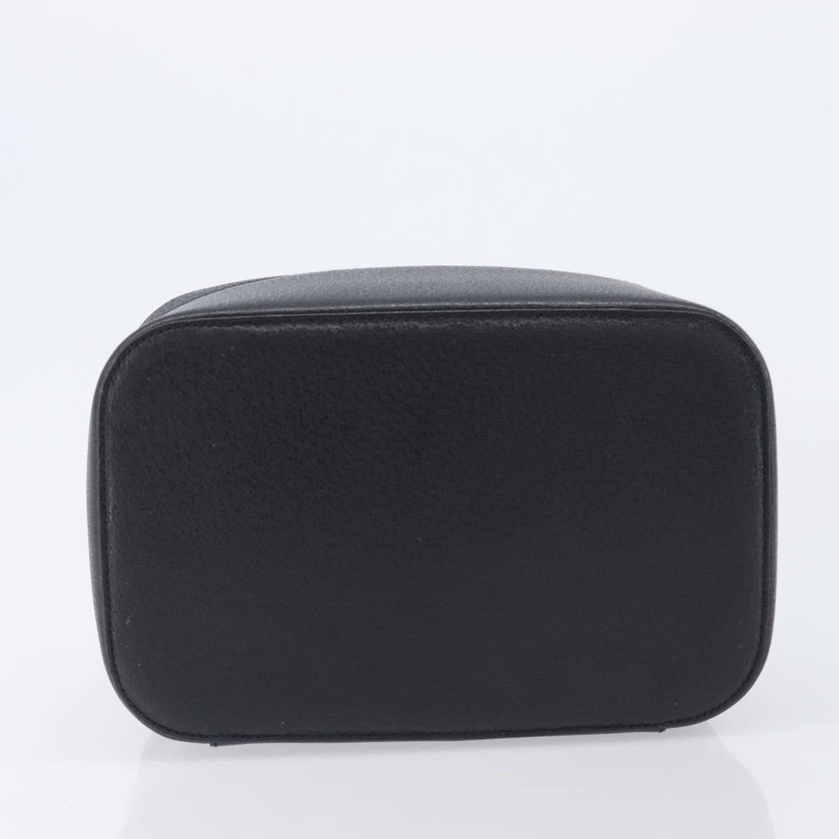 GUCCI Vanity Pouch Leather Black Silver 039 1705 0710 Auth hk4201