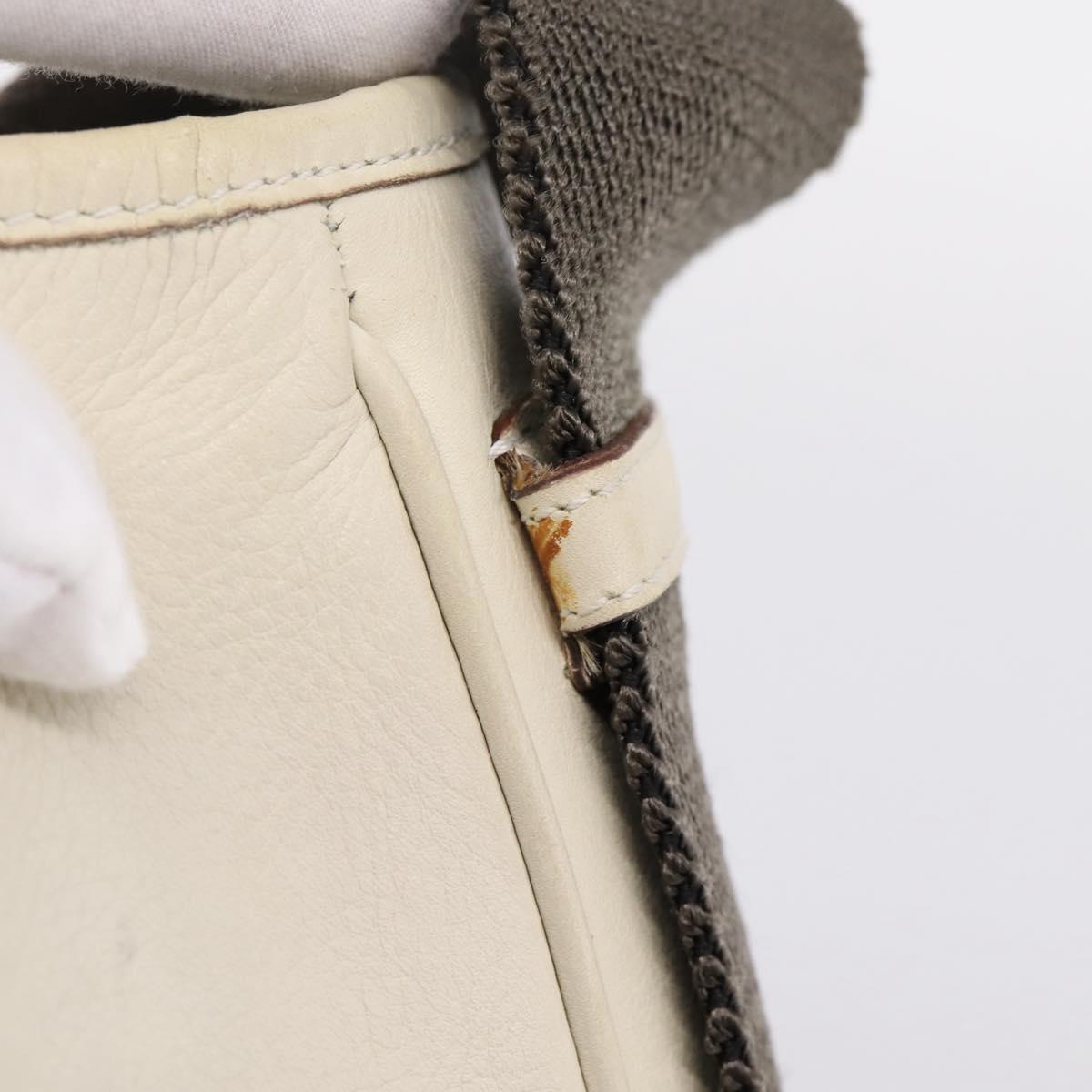 GUCCI Shoulder Bag Leather Beige Gold 92732 Auth hk4212