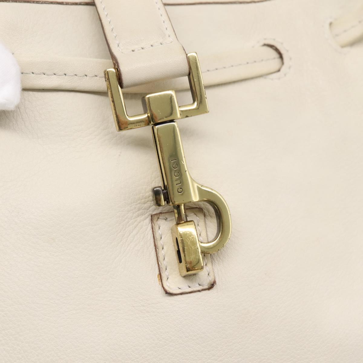 GUCCI Shoulder Bag Leather Beige Gold 92732 Auth hk4212