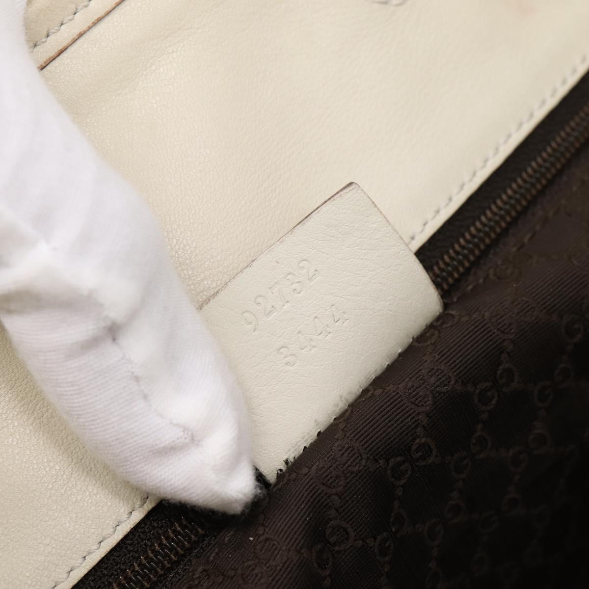 GUCCI Shoulder Bag Leather Beige Gold 92732 Auth hk4212