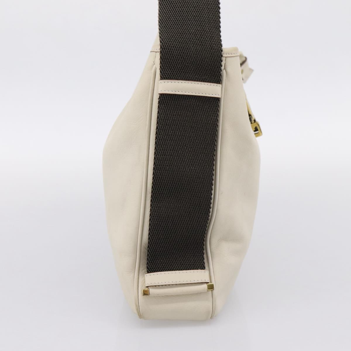 GUCCI Shoulder Bag Leather Beige Gold 92732 Auth hk4212