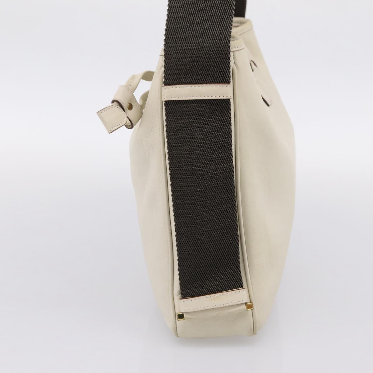 GUCCI Shoulder Bag Leather Beige Gold 92732 Auth hk4212