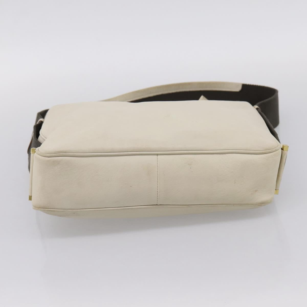 GUCCI Shoulder Bag Leather Beige Gold 92732 Auth hk4212