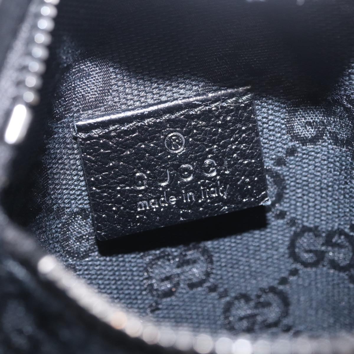 GUCCI GG Canvas Waist bag Black Silver 28566 Auth hk4213V