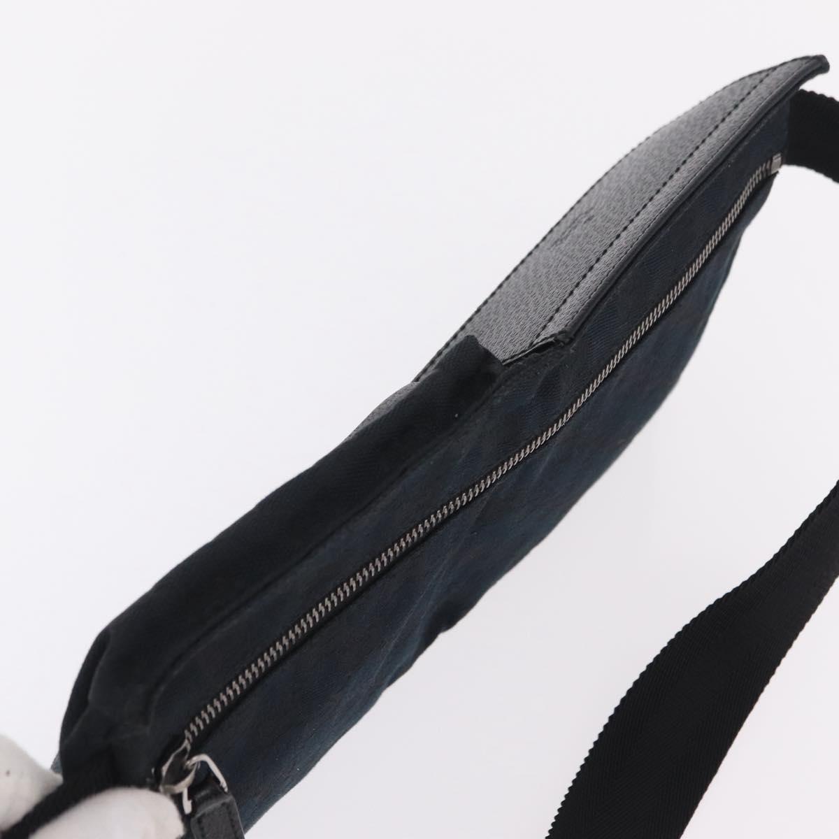 GUCCI GG Canvas Waist bag Black Silver 28566 Auth hk4213V