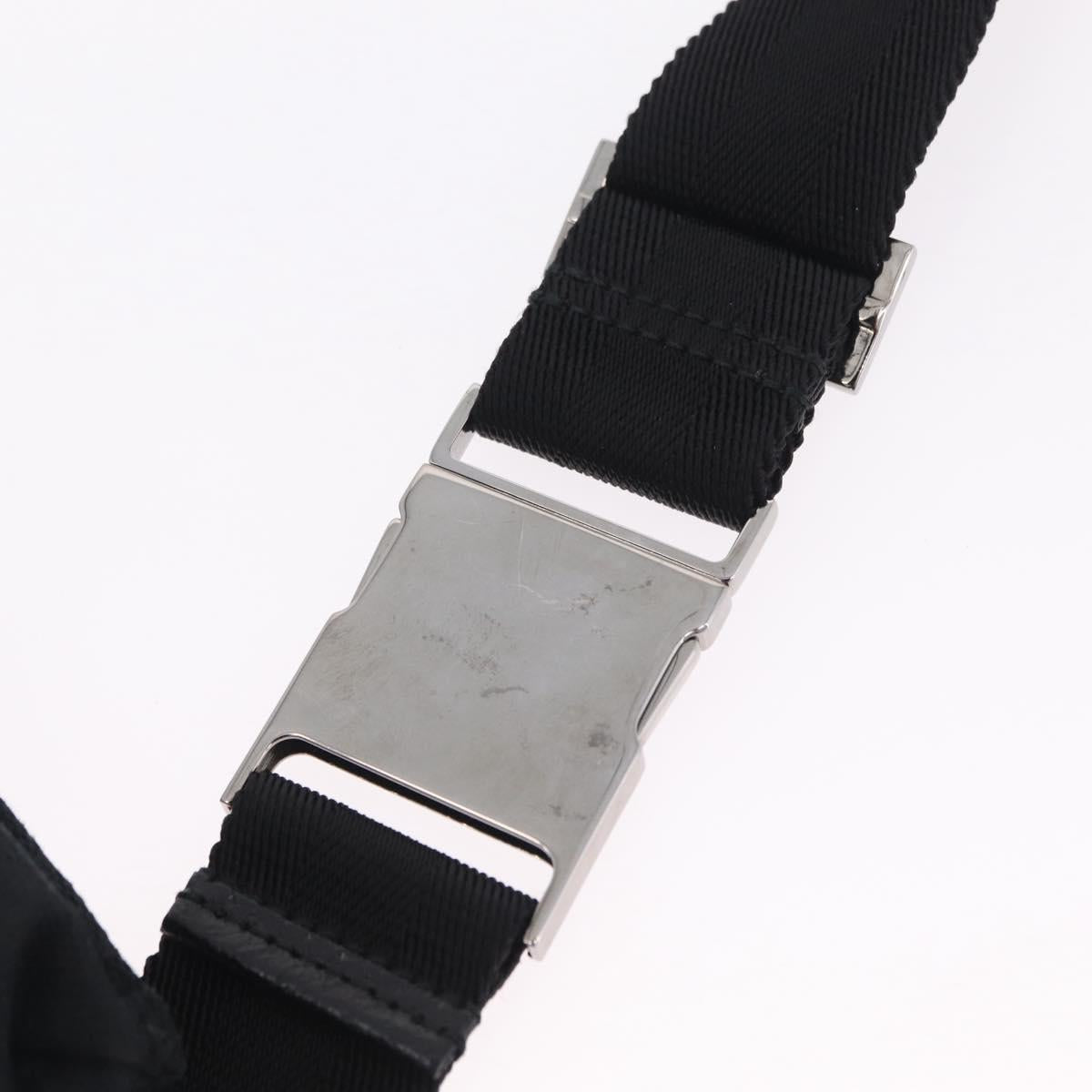 GUCCI GG Canvas Waist bag Black Silver 28566 Auth hk4213V