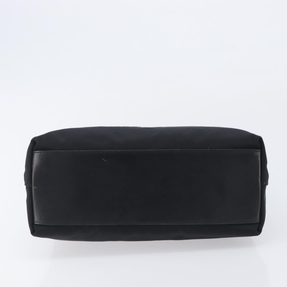 GUCCI Hand Bag Nylon Outlet Black Silver Auth hk4214