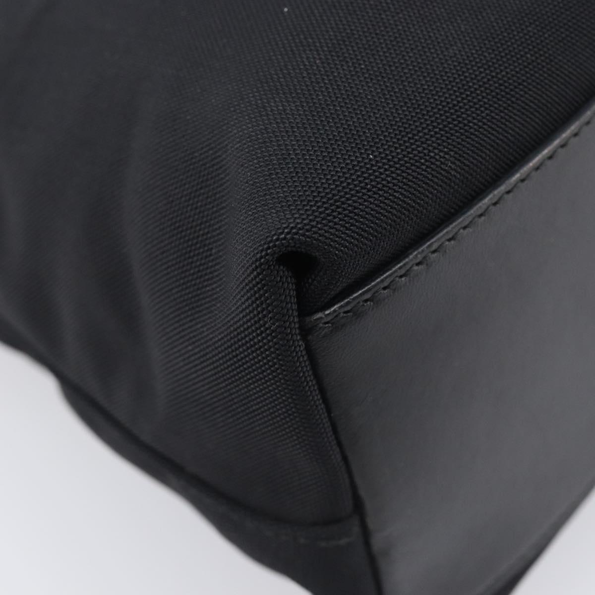 GUCCI Hand Bag Nylon Outlet Black Silver Auth hk4214