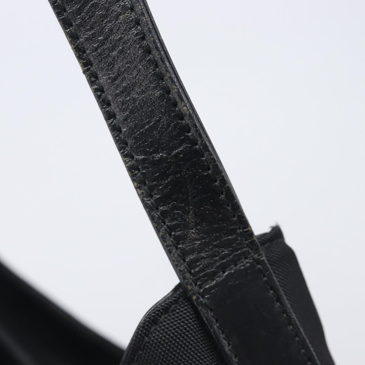 GUCCI Hand Bag Nylon Outlet Black Silver Auth hk4214