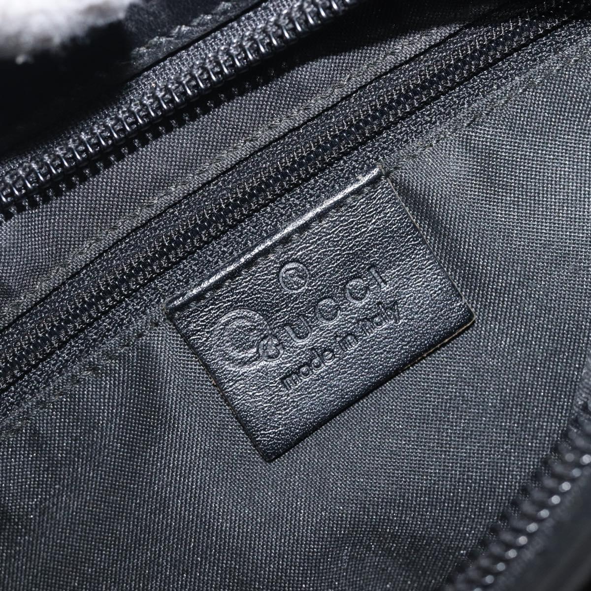 GUCCI Hand Bag Nylon Outlet Black Silver Auth hk4214