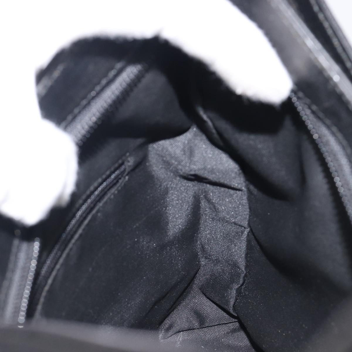 GUCCI Hand Bag Nylon Outlet Black Silver Auth hk4214