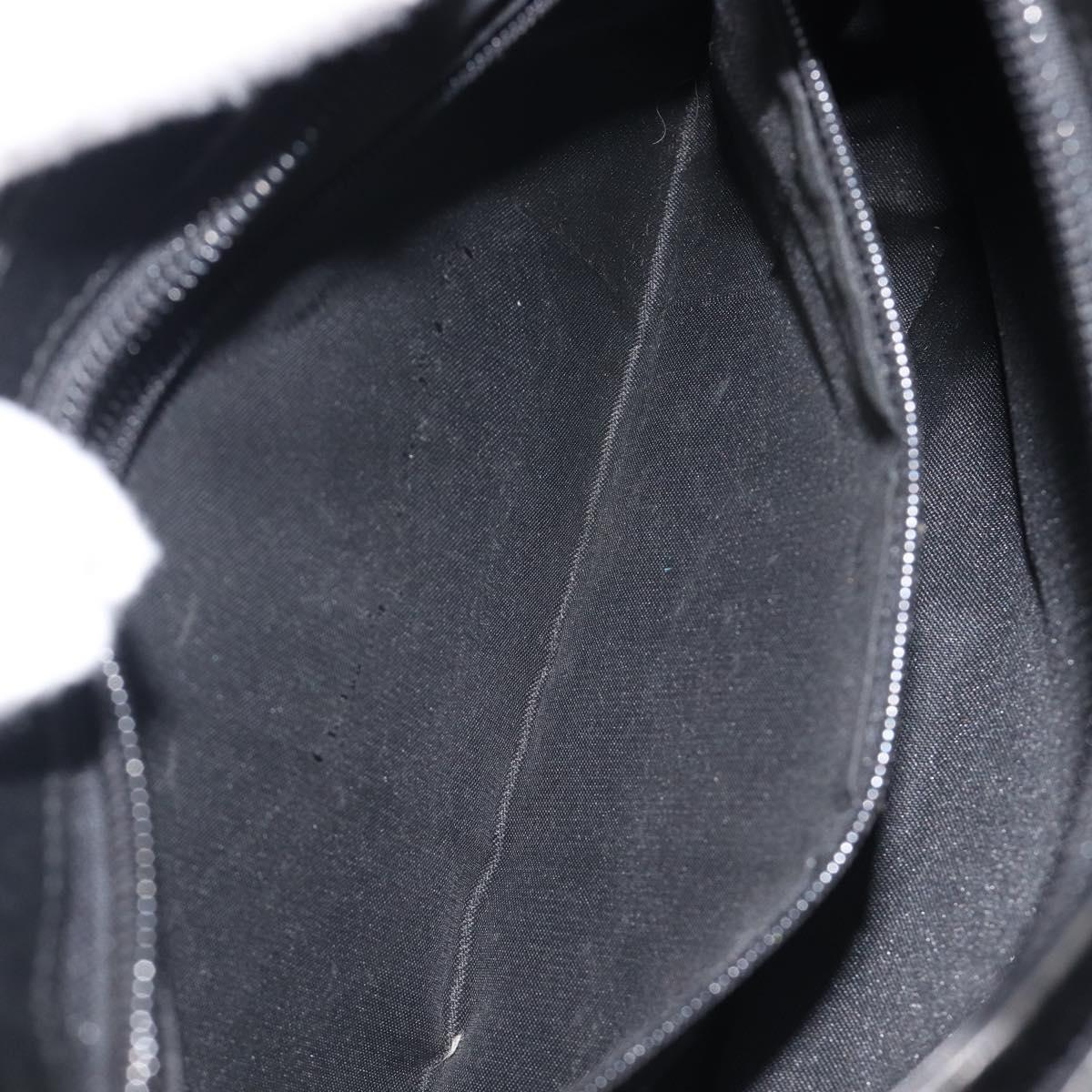 GUCCI Hand Bag Nylon Outlet Black Silver Auth hk4214