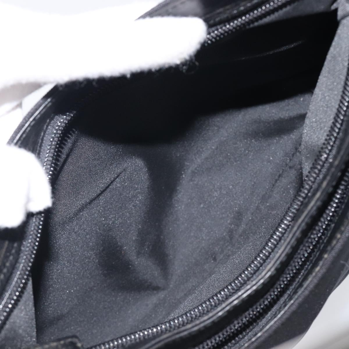 GUCCI Hand Bag Nylon Outlet Black Silver Auth hk4214