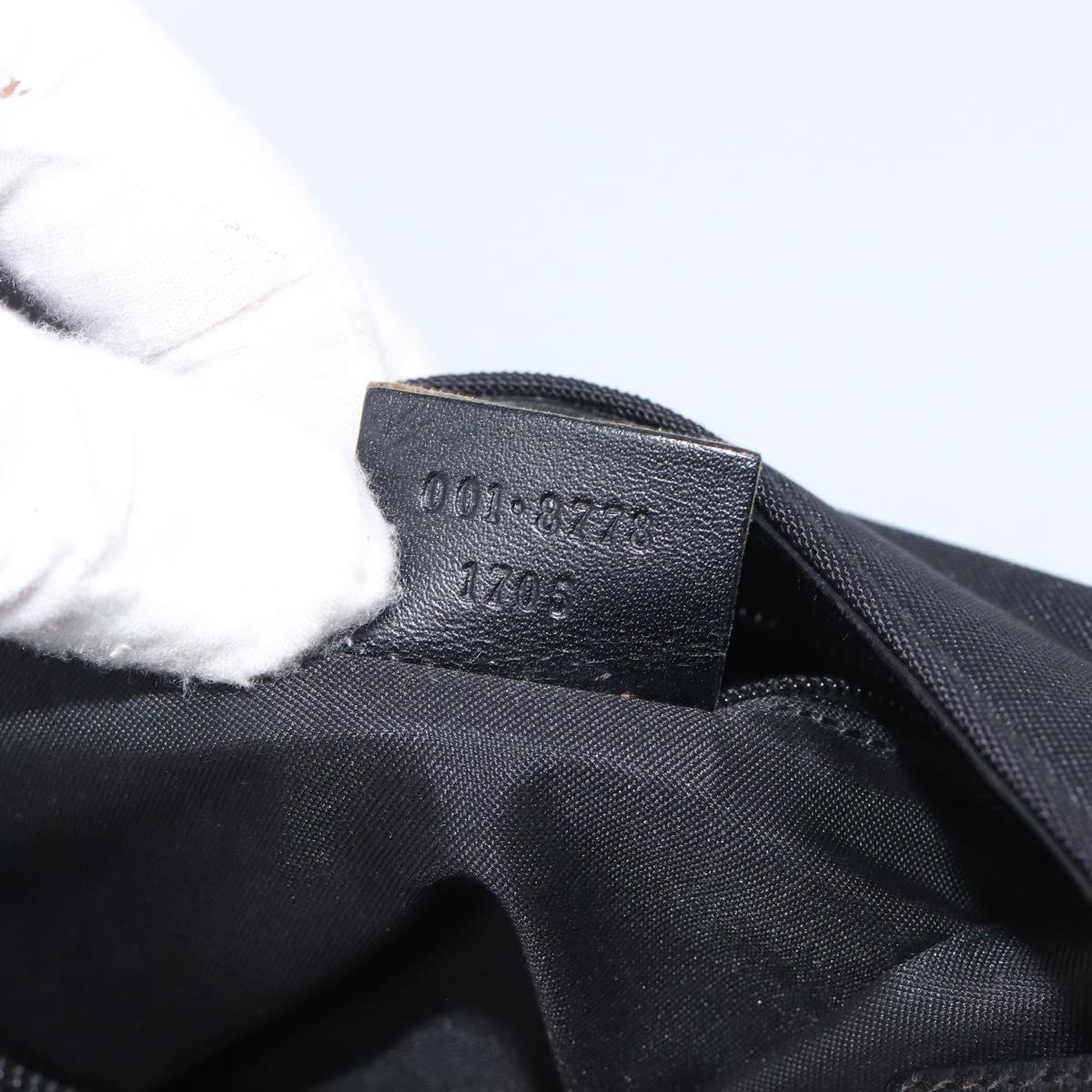 GUCCI Hand Bag Nylon Outlet Black Silver Auth hk4214