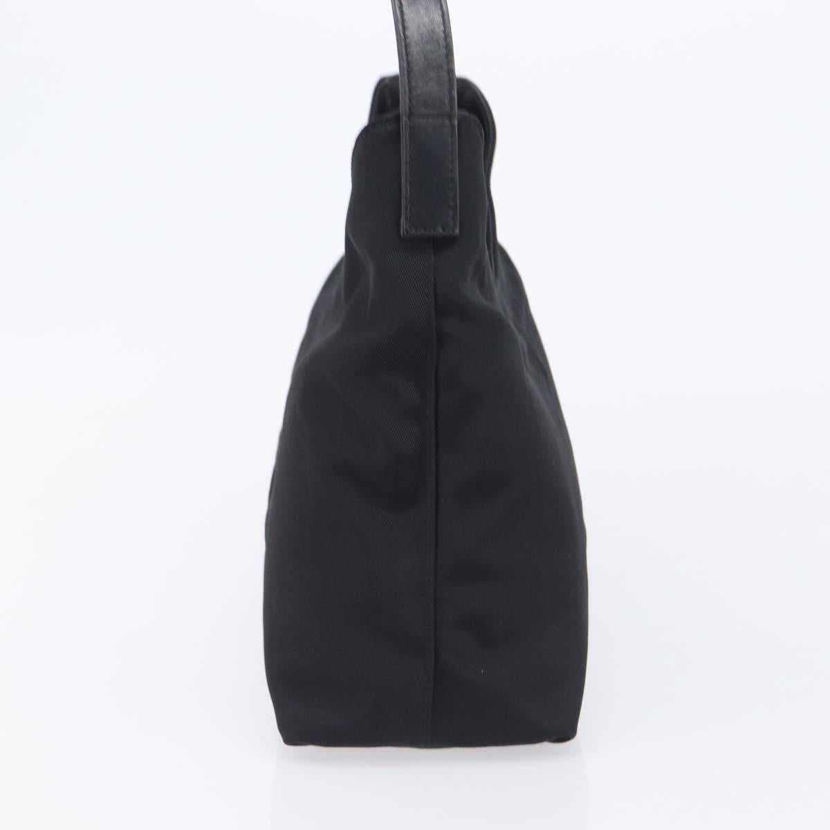 GUCCI Hand Bag Nylon Outlet Black Silver Auth hk4214