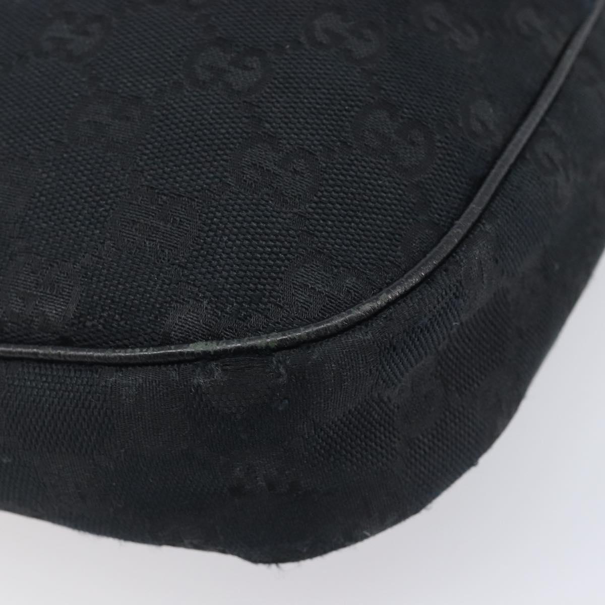GUCCI GG Canvas Hand Bag Black Gold 145811 Auth hk4216
