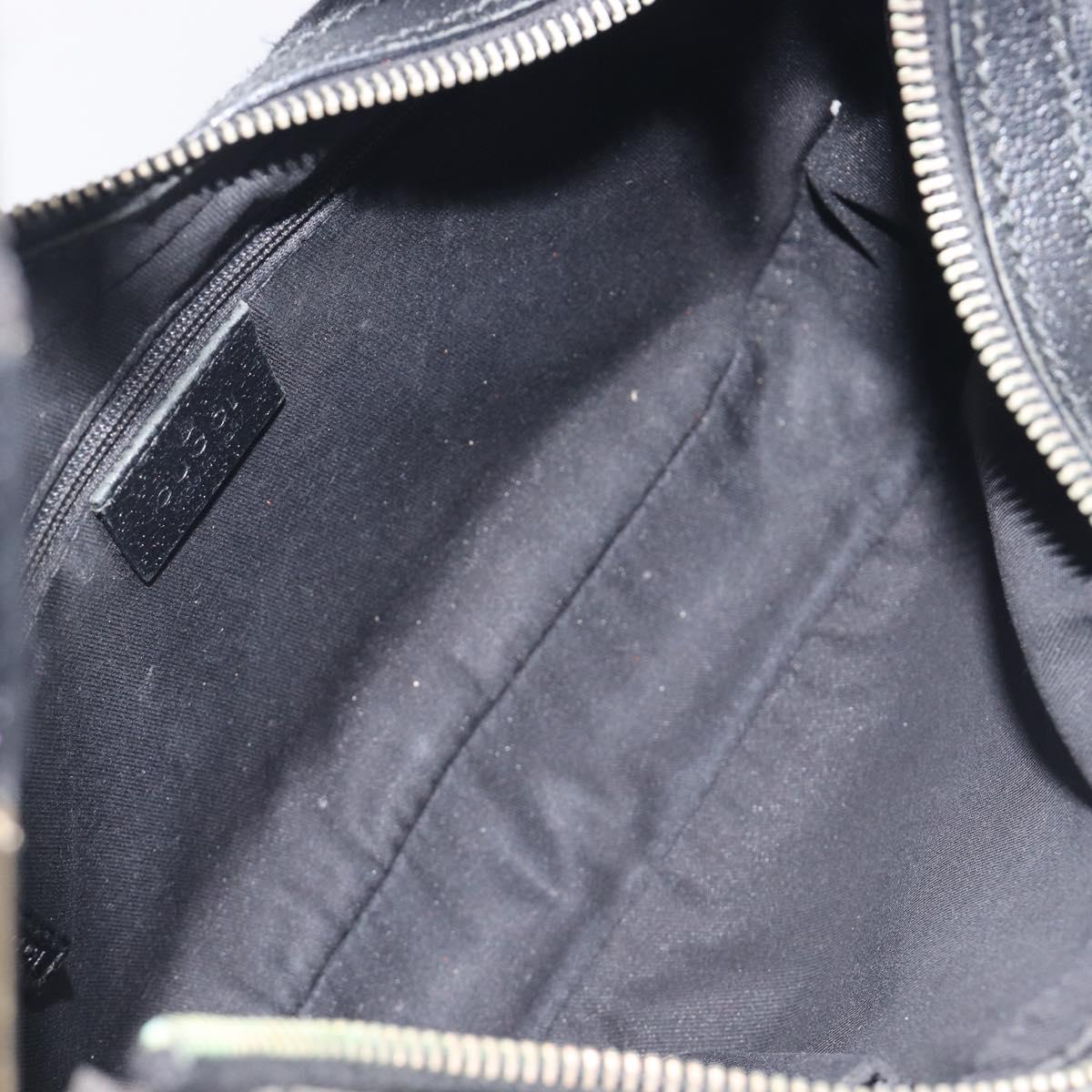 GUCCI GG Canvas Hand Bag Black Gold 145811 Auth hk4216