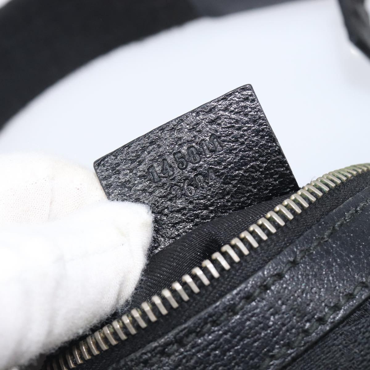 GUCCI GG Canvas Hand Bag Black Gold 145811 Auth hk4216