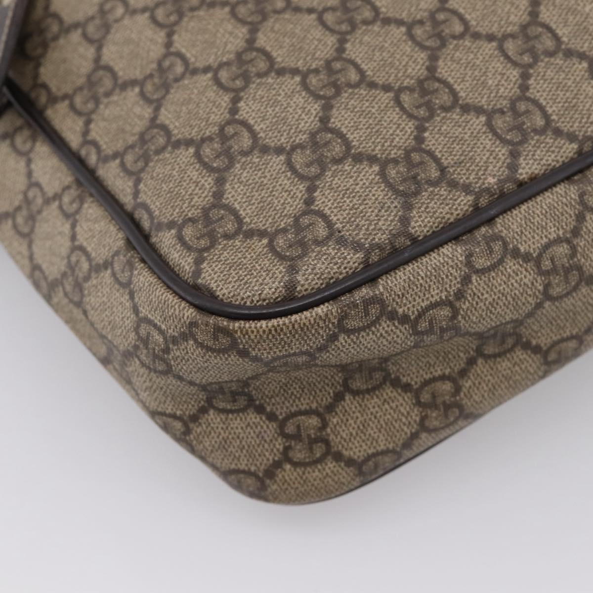 GUCCI GG Supreme Shoulder Bag PVC Beige Gold 233268 Auth hk4217
