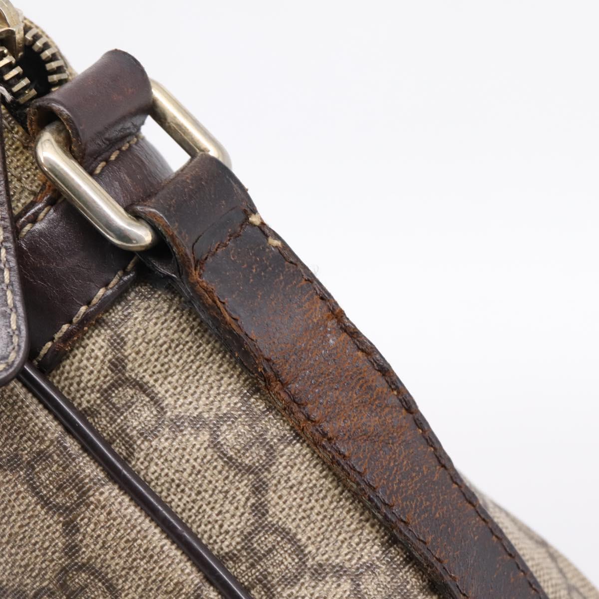 GUCCI GG Supreme Shoulder Bag PVC Beige Gold 233268 Auth hk4217