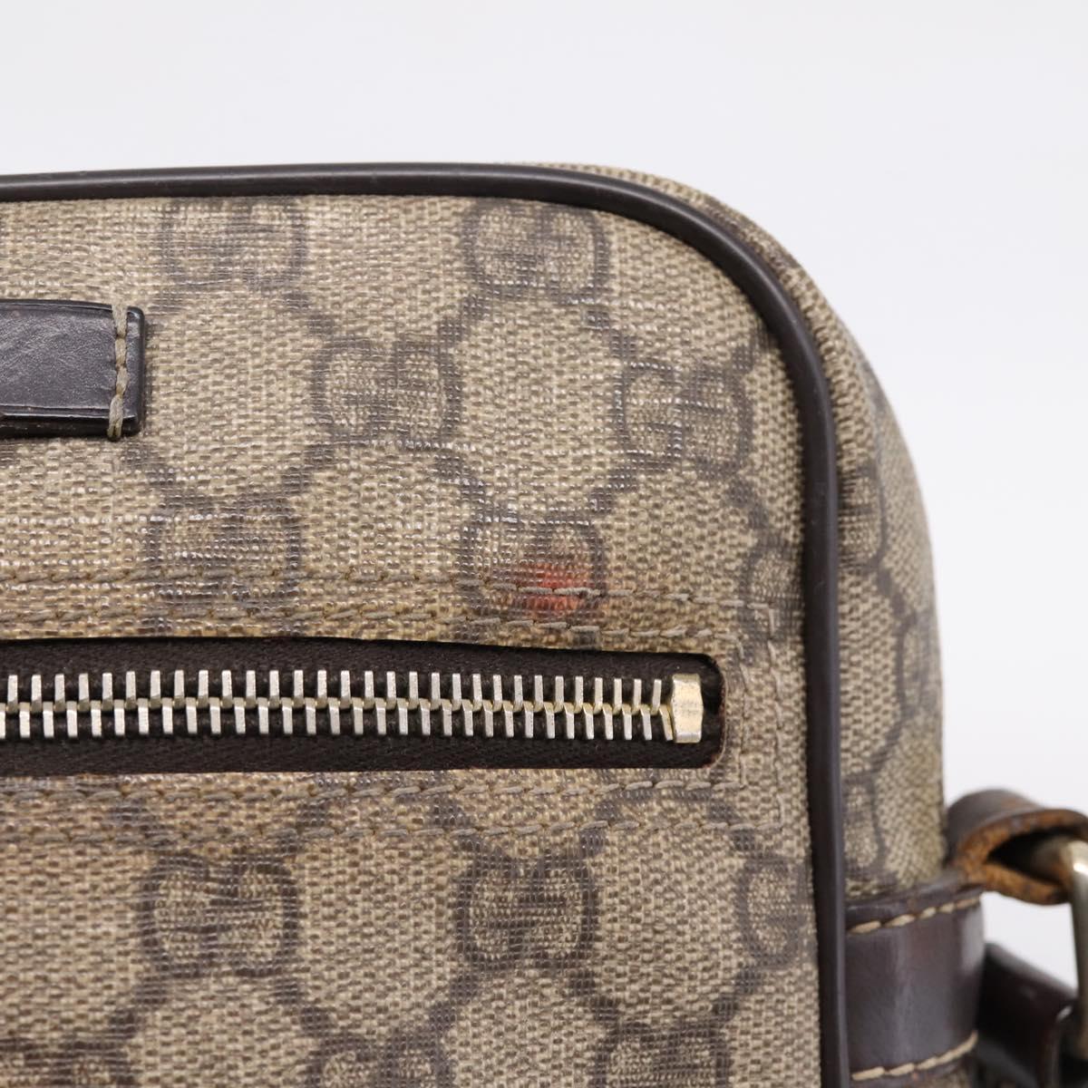 GUCCI GG Supreme Shoulder Bag PVC Beige Gold 233268 Auth hk4217