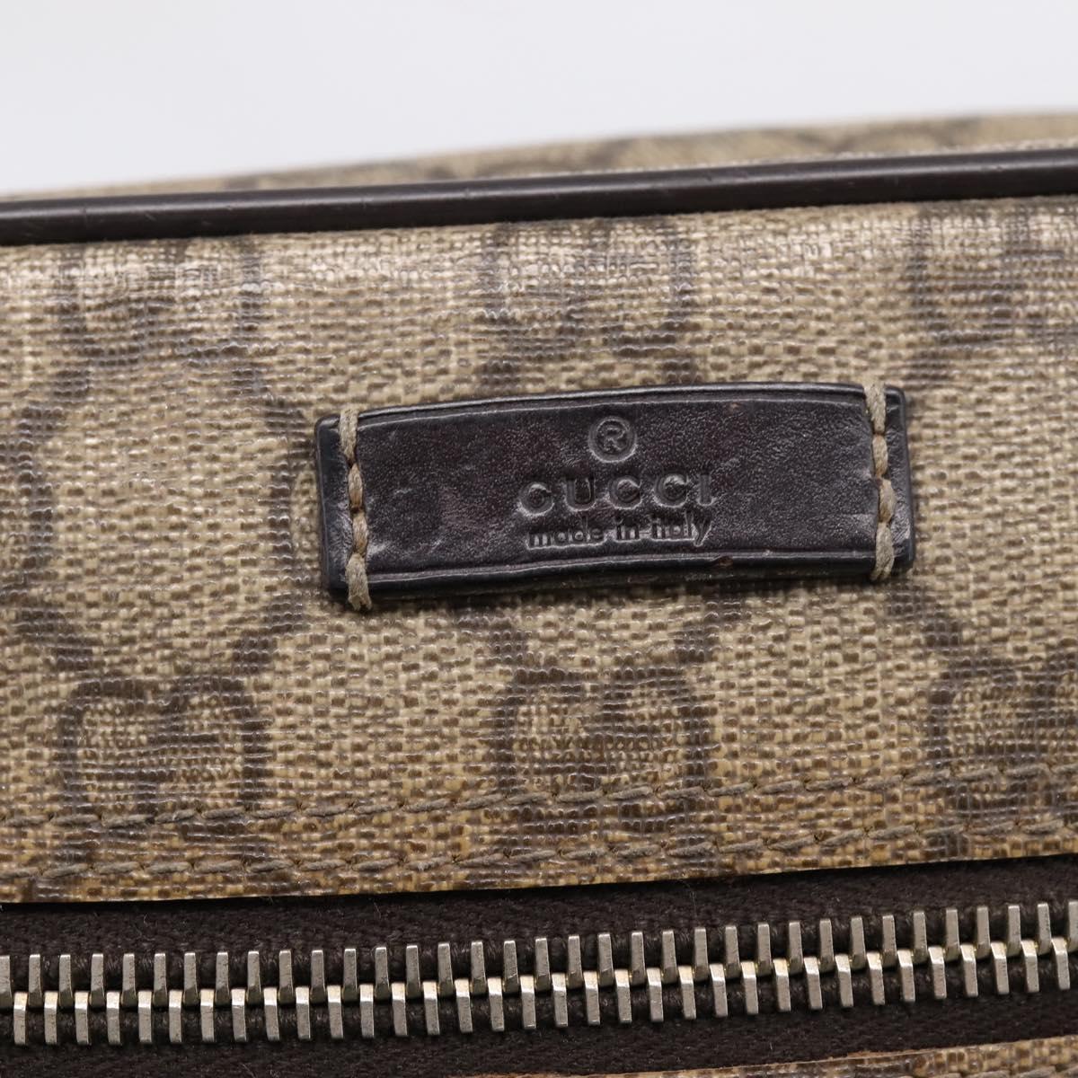 GUCCI GG Supreme Shoulder Bag PVC Beige Gold 233268 Auth hk4217